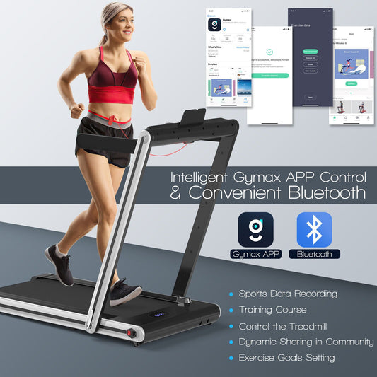 2-In-1 Folding under Desk Treadmill with Dual LED Display